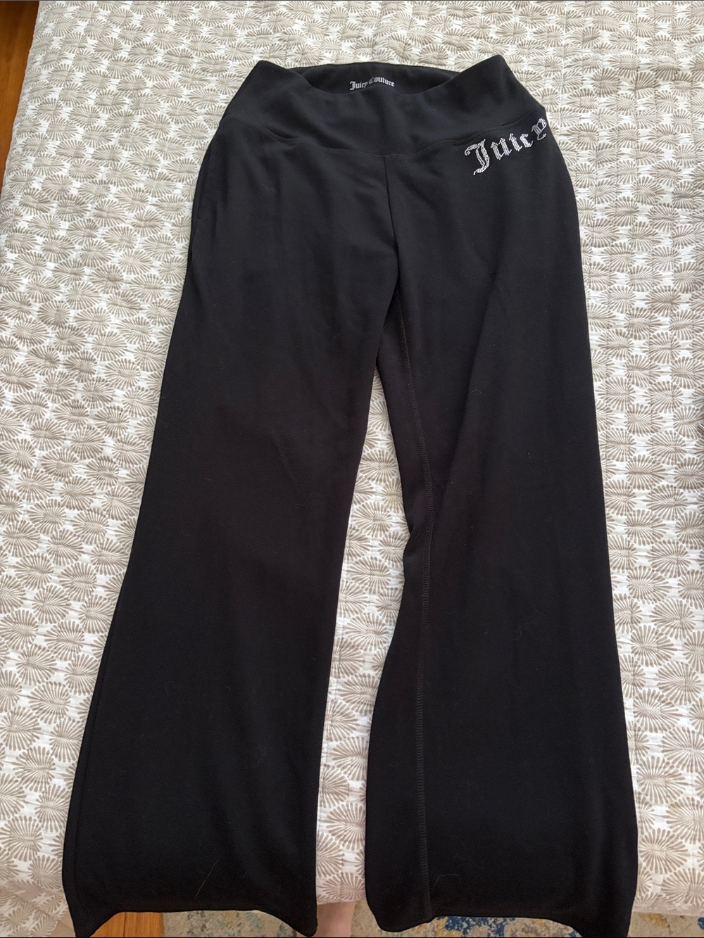 Juicy Couture Black Wide-Leg Lounge Pants
